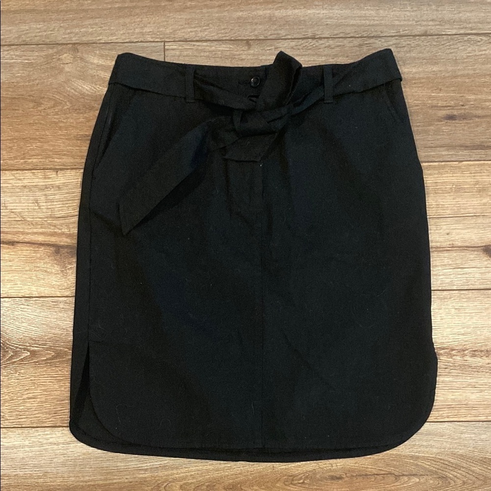 Talbots Black Mini Skirt with Waist Tie